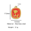 Stainless Steel Pendant Jewelry Accessories With Retro Oil Dripping Design And Rose Diamond Shape
