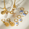 Stainless Steel Pendant Necklace With Clavicle Chain And Titanium Steel Ear Buckle Niche Earrings