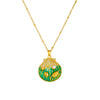 Stainless Steel Pendant Necklace With Cute Cartoon Gradient Oil Drop Multicolor Shell Marine Life Animal Zodiac Pattern And Inlaid With Gold Design