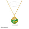 Stainless Steel Pendant Necklace With Cute Cartoon Gradient Oil Drop Multicolor Shell Marine Life Animal Zodiac Pattern And Inlaid With Gold Design