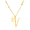 Stainless Steel Pendant Necklace With English Letters And Butterfly Design Electroplated For Women Wholesale
