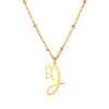 Stainless Steel Pendant Necklace With English Letters And Butterfly Design Electroplated For Women Wholesale