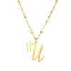 Stainless Steel Pendant Necklace With English Letters And Butterfly Design Electroplated For Women Wholesale