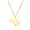 Stainless Steel Pendant Necklace With English Letters And Butterfly Design Electroplated For Women Wholesale
