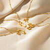 Stainless Steel Pendant Necklace With English Letters And Butterfly Design Electroplated For Women Wholesale