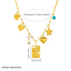 Stainless Steel Pendant Necklace With Goldplated Heart And Star Shapes Electroplated Processing For Women
