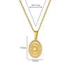 Stainless Steel Pendant Necklace With 18K Gold Electroplating And Small Sun Pendant Unisex Cross Chain