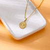 Stainless Steel Pendant Necklace With 18K Gold Electroplating And Small Sun Pendant Unisex Cross Chain