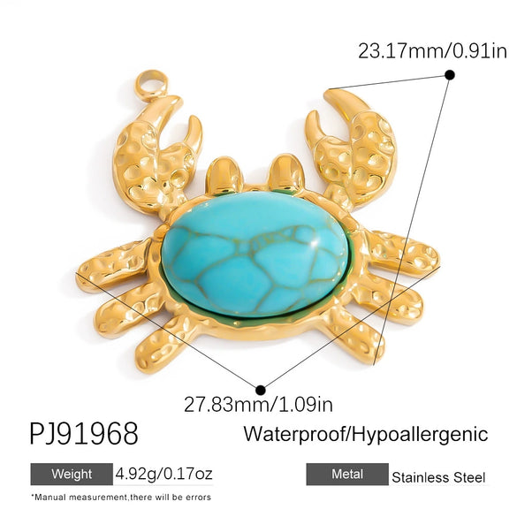 Stainless Steel Pendant Necklace With Sea Life Pattern Electroplated In Holiday Style For Women