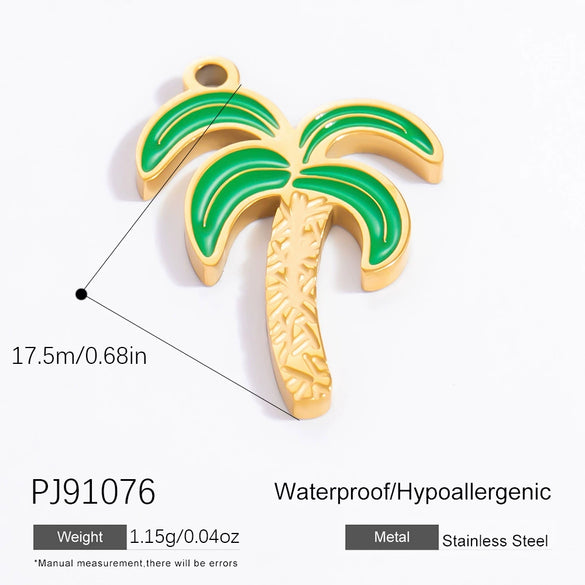 Stainless Steel Pendant Necklace With Sea Life Pattern Electroplated In Holiday Style For Women