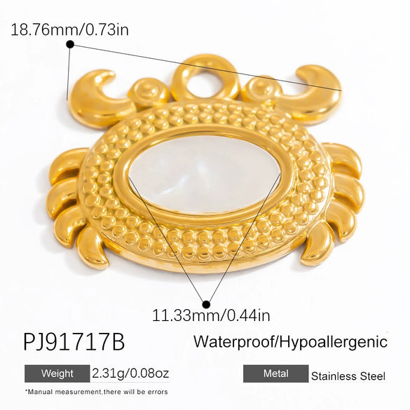 Stainless Steel Pendant Necklace With Sea Life Pattern Electroplated In Holiday Style For Women