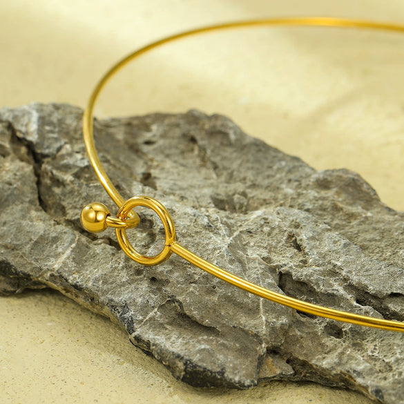Stainless Steel Pendant Necklace With Small Sun Shape Electroplated Design For Women