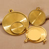 Stainless Steel Pendant With Round Base Tray Carved And Return Pattern Electroplated Accessories