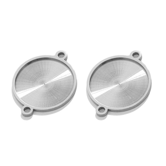 Stainless Steel Pendant With Round Base Tray Carved And Return Pattern Electroplated Accessories