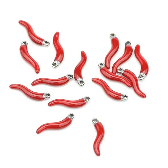 Stainless Steel Pepper Pendant Earrings With Oil Dripping Design Jewelry Accessories