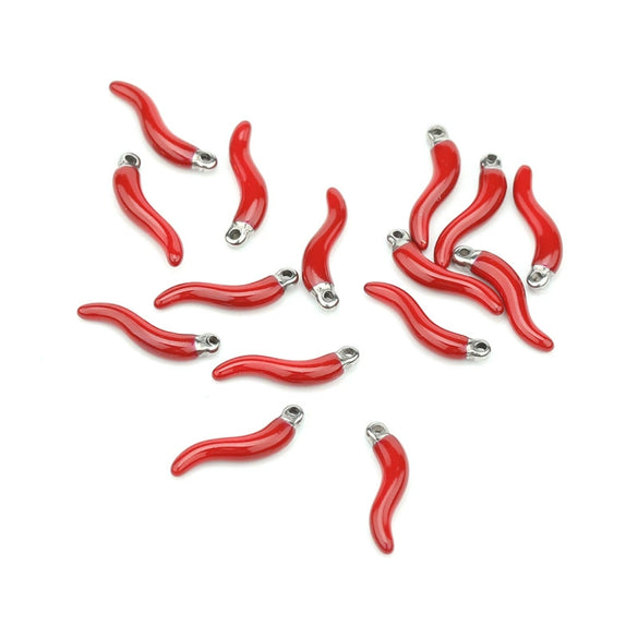 Stainless Steel Pepper Pendant Earrings With Oil Dripping Design Jewelry Accessories