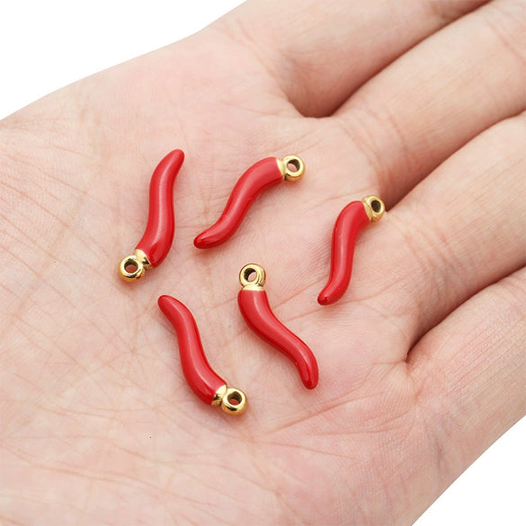 Stainless Steel Pepper Pendant Earrings With Oil Dripping Design Jewelry Accessories