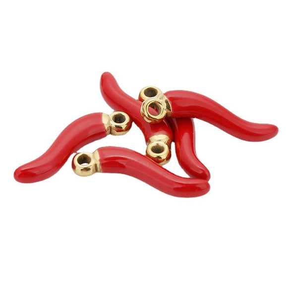 Stainless Steel Pepper Pendant Earrings With Oil Dripping Design Jewelry Accessories