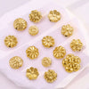 Stainless Steel Perforated Lavender Floret Spacer Beads Gold Pendant Necklace With Totem Pattern Electroplated For Diy Jewelry And Bracelet Wholesale