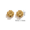 Stainless Steel Perforated Lavender Floret Spacer Beads Gold Pendant Necklace With Totem Pattern Electroplated For Diy Jewelry And Bracelet Wholesale
