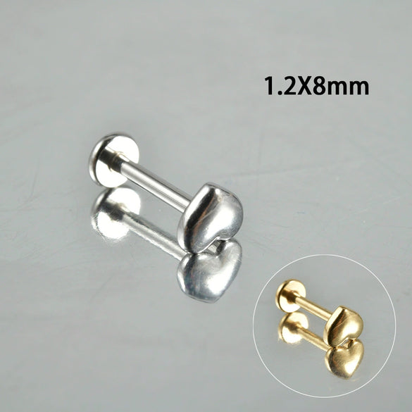 Stainless Steel Perforated Lip Nail Fivestar Heart Moon Chain Earrings Electroplated Simple Style