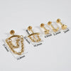 Stainless Steel Perforated Lip Nail Fivestar Heart Moon Chain Earrings Electroplated Simple Style