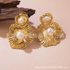 Stainless Steel Personality Geometric Flower Stamping Women's Earrings