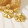 Stainless Steel Personality Geometric Flower Stamping Women's Earrings