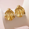 Stainless Steel Personality Geometric Flower Stamping Women's Earrings