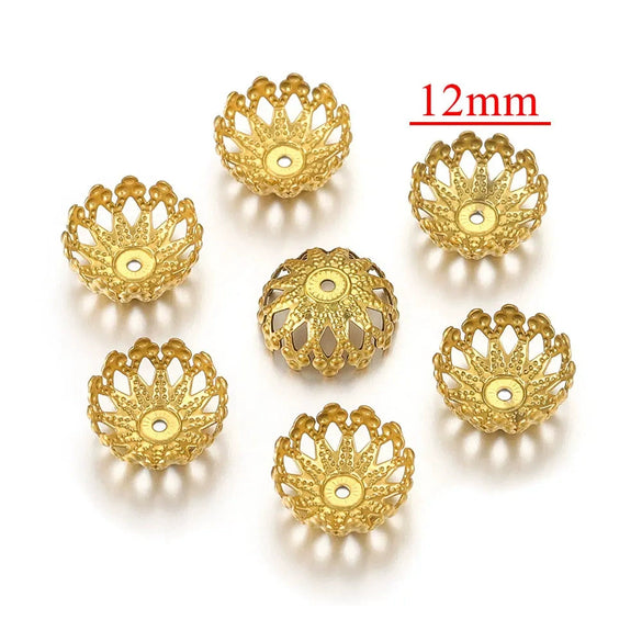 Stainless Steel Petal Bead Cap Tori Bead Vacuum Electroplated Totem Jewelry Making Gasket
