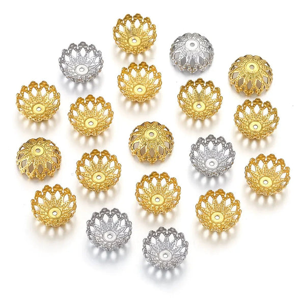 Stainless Steel Petal Bead Cap Tori Bead Vacuum Electroplated Totem Jewelry Making Gasket