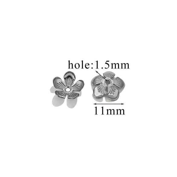 Stainless Steel Petal Torus Bead Cap Jewelry Making Material With Totem Pattern And Electroplating Treatment