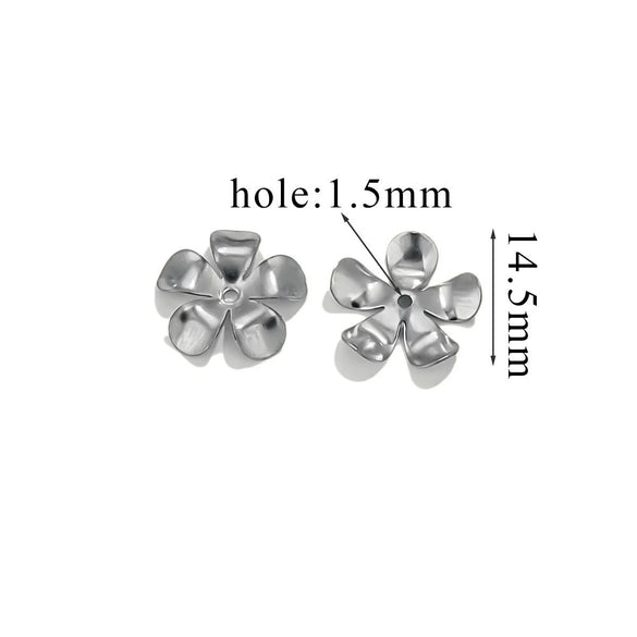 Stainless Steel Petal Torus Bead Cap Jewelry Making Material With Totem Pattern And Electroplating Treatment