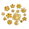 Stainless Steel Petal Torus Bead Cap Jewelry Making Material With Totem Pattern And Electroplating Treatment