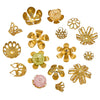 Stainless Steel Petal Torus Bead Cap Jewelry Making Material With Totem Pattern And Electroplating Treatment