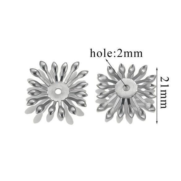 Stainless Steel Petal Torus Bead Cap Jewelry Making Material With Totem Pattern And Electroplating Treatment