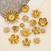 Stainless Steel Petal Torus Bead Cap Jewelry Making Material With Totem Pattern And Electroplating Treatment