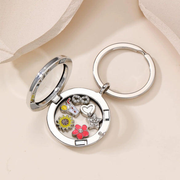 Stainless Steel Photo Frame Box Pendant Keychain In Cute Sweet Cool Style For Friends And Friendship Gifts