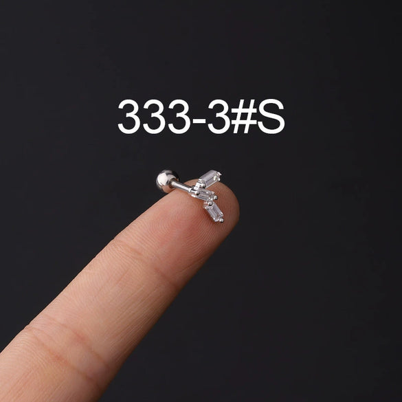Stainless Steel Piercing Earrings Geometric Electroplated Fashion Jewelry