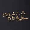 Stainless Steel Piercing Earrings Geometric Electroplated Fashion Jewelry