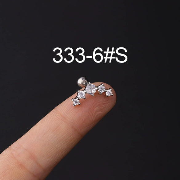 Stainless Steel Piercing Earrings Geometric Electroplated Fashion Jewelry