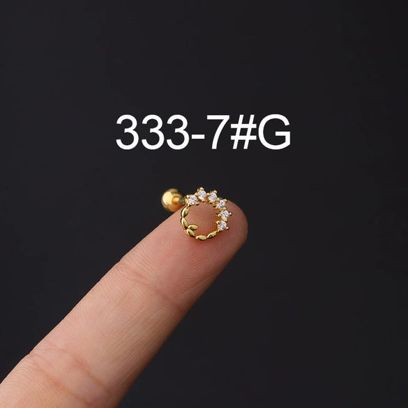 Stainless Steel Piercing Earrings Geometric Electroplated Fashion Jewelry