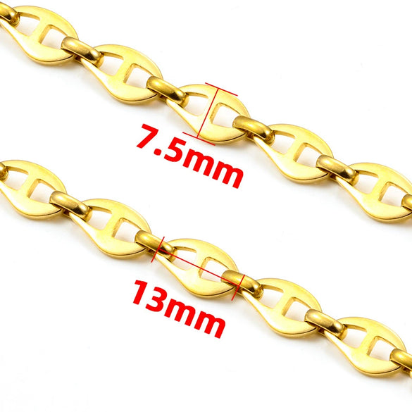 Stainless Steel Pig Nose Chain Jewelry Electroplating Fashion Diy For Men And Women