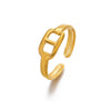 Stainless Steel Pig Nose Ring With Geometric Design Opening Adjustable Electroplated Ring For Women