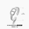Stainless Steel Pig Nose Ring With Geometric Design Opening Adjustable Electroplated Ring For Women