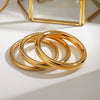 Stainless Steel Plain Ring Bracelet For Women With Electroplating And Geometric Style