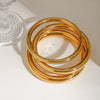Stainless Steel Plain Ring Bracelet For Women With Electroplating And Geometric Style