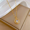 Stainless Steel Planet Geometric Cartoon Style Microencrusted Diamond Necklace For Women