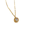 Stainless Steel Planet Geometric Cartoon Style Microencrusted Diamond Necklace For Women