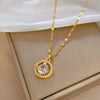 Stainless Steel Planet Geometric Cartoon Style Microencrusted Diamond Necklace For Women